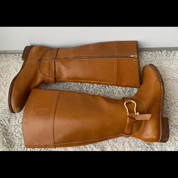 SPERRY LEATHER SIDE ZIPPER KNEE HIGH BROWN BOOT - Picture 5 of 10